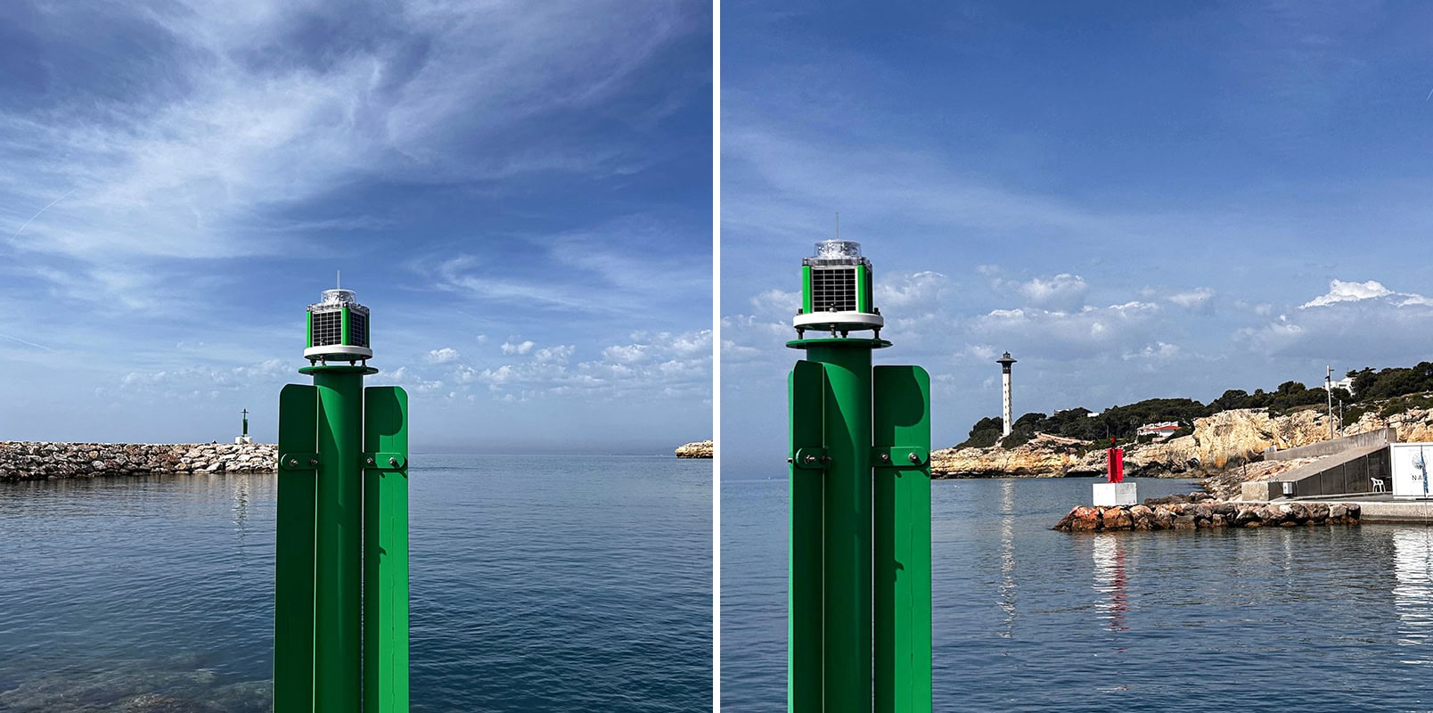 Linterna Autónoma MCL360-XS instalada en el Puerto de Torredembarra